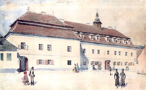 Az iskola épülete 1771-1772 között