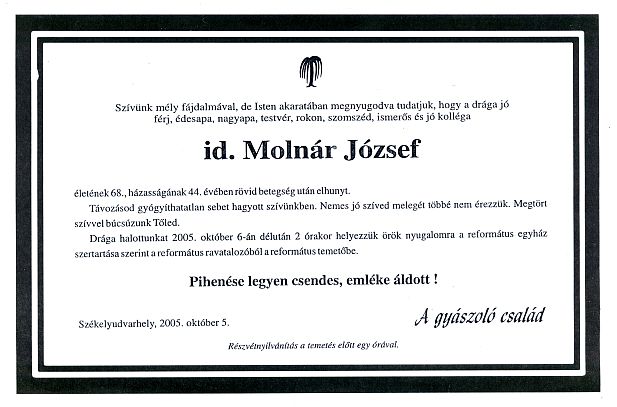 In memoriam Molnár József